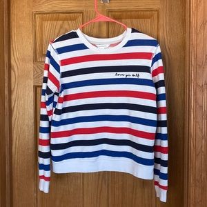 Blue and Red striped long sleeve